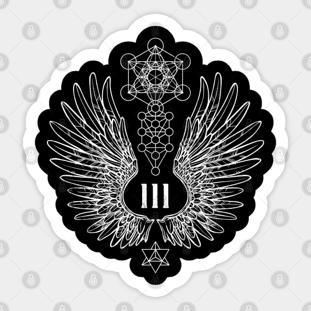 Angel Number 111 Sacred Geometry Sticker by LadyMoldavite